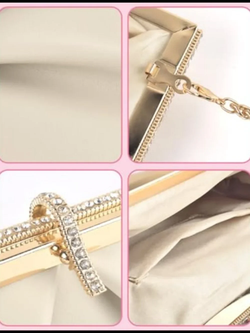 PU Leather Evening Clutch 3-in-1 Formal Party Wedding Bag
